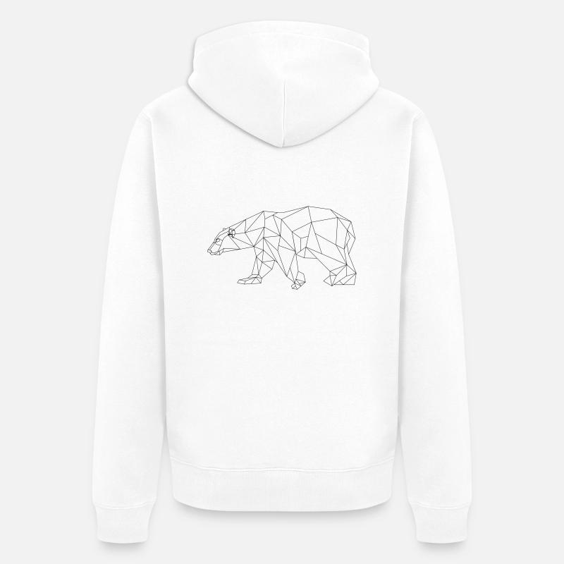 Polygon Eisbär - Unisex Premium Bio Zip Hoodie - Weiß