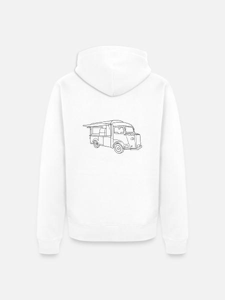Camión de la comida (Food Truck) - Chaqueta con capucha prémium ecológica unisex - blanco