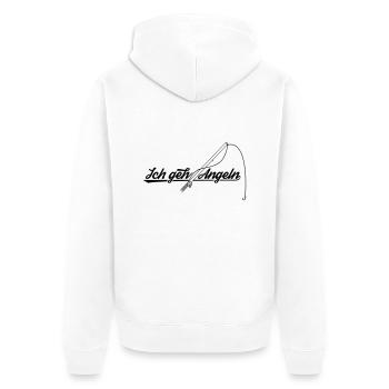 Angeln / Fischen - Unisex Premium Bio Zip Hoodie - Weiß - Hinten - Thijin (182cm)