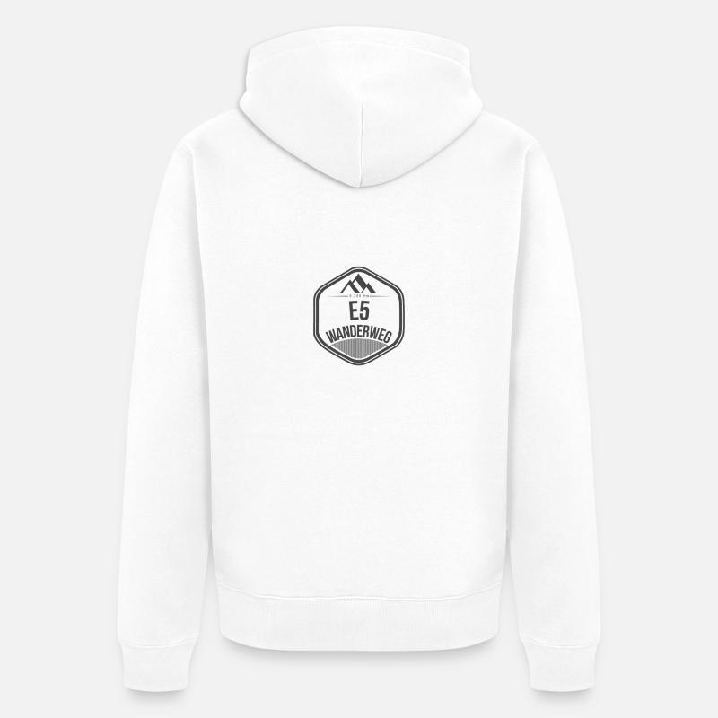 Wanderweg E5 Logo - Unisex Premium Bio Zip Hoodie - Weiß