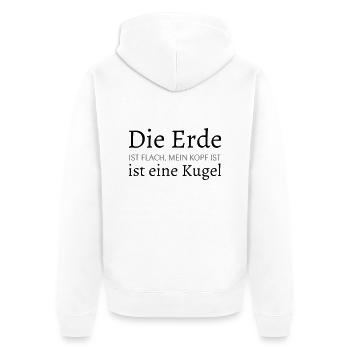 Die Erde ist flach - Unisex Premium Bio Zip Hoodie - Weiß - Hinten - Thijin (182cm)