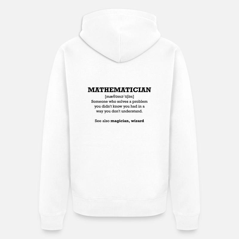 Mathématicien - Assistant - Veste à capuche bio Premium Unisexe - blanc