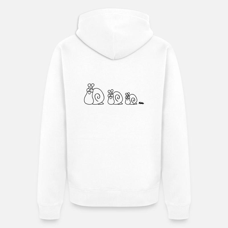 Schnecken Trio - Veste à capuche bio Premium Unisexe - blanc