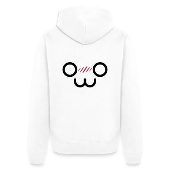 Kawaii Smile (Vektorgrafik) - Unisex Premium Bio Zip Hoodie - Weiß - Hinten - Thijin (182cm)