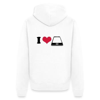 I love Smartphone - Unisex Premium Organic Zip Hoodie - white - Back - Thijin (182cm)