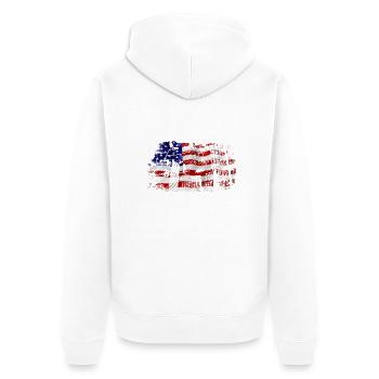 usa - Unisex Premium Organic Zip Hoodie - white - Back - Thijin (182cm)