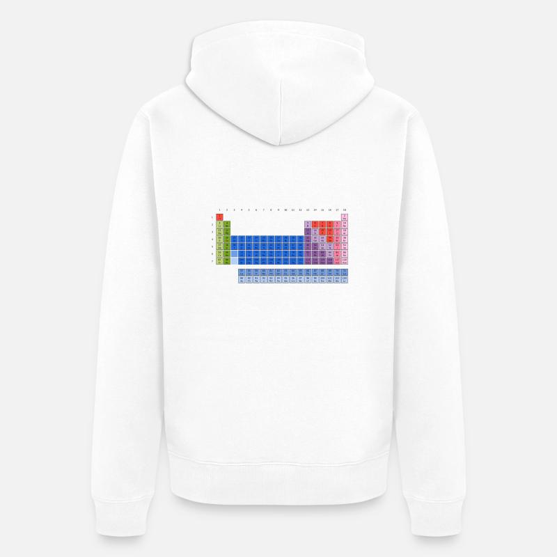 Tableau périodique des éléments (PSE) Tableau - Veste à capuche bio Premium Unisexe - blanc