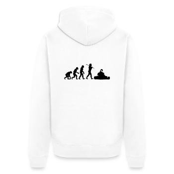 Karting Evolution - Unisex Premium Bio Zip Hoodie - Weiß - Hinten - Thijin (182cm)