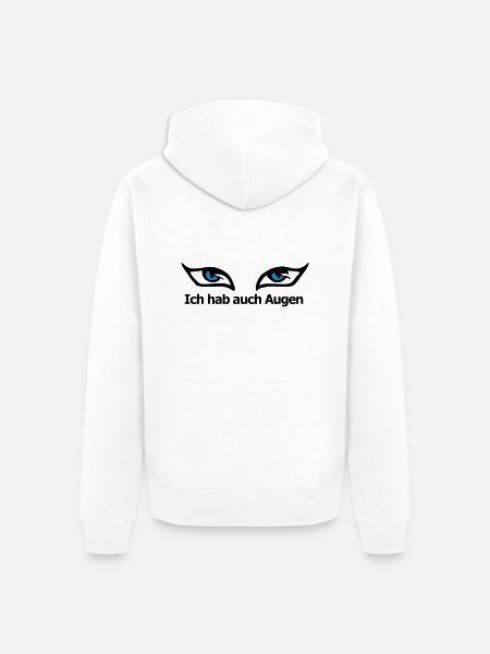 I also EYES - Unisex Premium Organic Zip Hoodie - white