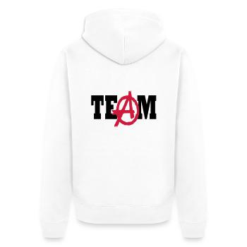 a team graffiti - Unisex Premium Bio Zip Hoodie - Weiß - Hinten - Thijin (182cm)