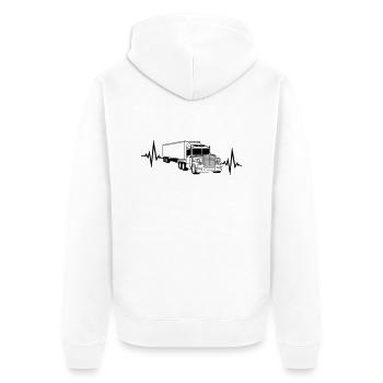 pouls fréquence cardiaque camion wagon télécommande - Veste à capuche bio Premium Unisexe - blanc - Dos - Thijin (182cm)