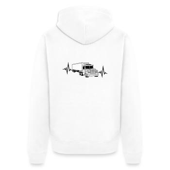 Fréquence cardiaque pulsation camion fréquence wagon télécommande - Veste à capuche bio Premium Unisexe - blanc - Dos - Thijin (182cm)