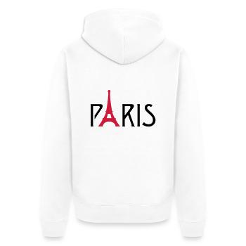 Paris Eiffel Tower - Unisex Premium Organic Zip Hoodie - white - Back - Thijin (182cm)