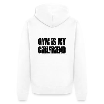 gym - Unisex Premium Bio Zip Hoodie - Weiß - Hinten - Thijin (182cm)