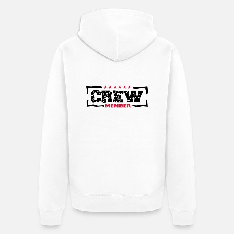Crew Member Design - Veste à capuche bio Premium Unisexe - blanc