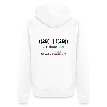 ((2B) | |! (2B)) ... est toujours vrai - Veste à capuche bio Premium Unisexe - blanc - Dos - Thijin (182cm)