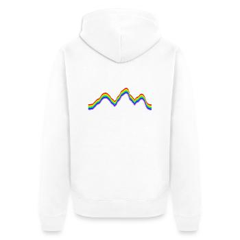 Gebirge - Regenbogenfarben - Unisex Premium Bio Zip Hoodie - Weiß - Hinten - Thijin (182cm)