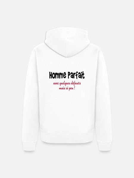 Homme parfait - Unisex Premium Organic Zip Hoodie - white