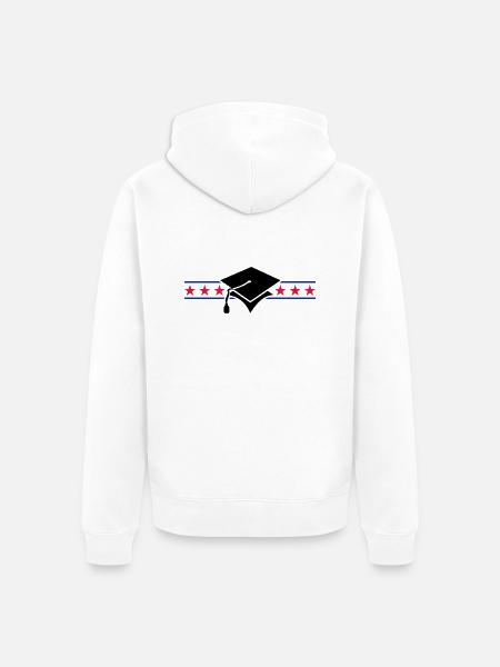 scholar hat / Gelehrtenhut (3c) - Unisex Premium Organic Zip Hoodie - white