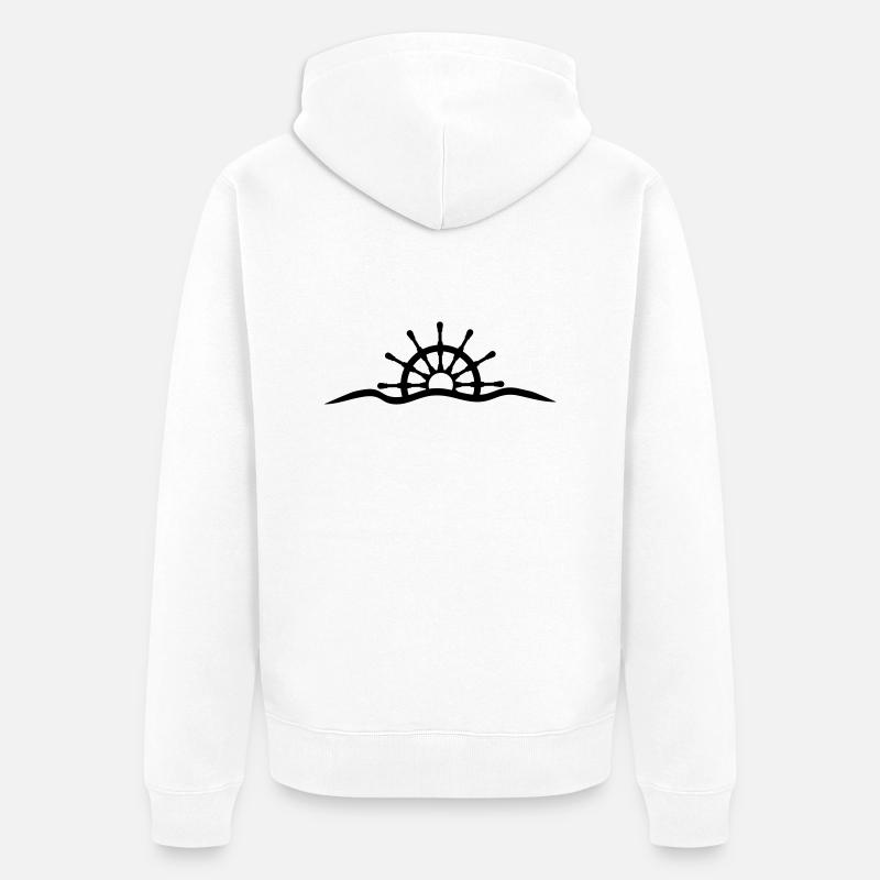 Volant sous l'eau les ondes design - Veste à capuche bio Premium Unisexe - blanc