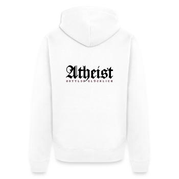 Atheist - Unisex Premium Bio Zip Hoodie - Weiß - Hinten - Thijin (182cm)