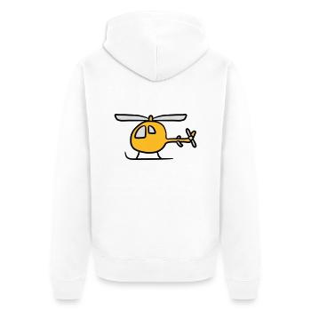Comic Cartoon Kinder Heli Niedlich - Unisex Premium Bio Zip Hoodie - Weiß - Hinten - Thijin (182cm)