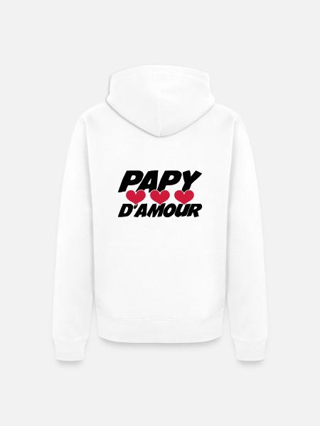 Papy d'amour ! - Veste à capuche bio Premium Unisexe - blanc