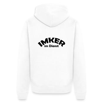 imker im dienst - Unisex Premium Bio Zip Hoodie - Weiß - Hinten - Thijin (182cm)