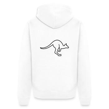 Känguru - Unisex Premium Bio Zip Hoodie - Weiß - Hinten - Thijin (182cm)