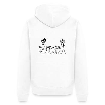 Kindertagesstätte - Unisex Premium Bio Zip Hoodie - Weiß - Hinten - Thijin (182cm)