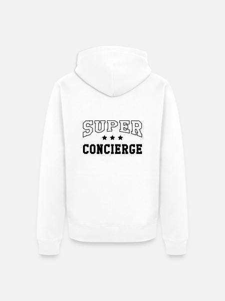 Concierge / Gardien d'Immeuble / Gardienne / Hôtel - Unisex Premium Organic Zip Hoodie - white