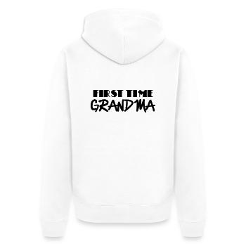First time grandma - Unisex Premium Bio Zip Hoodie - Weiß - Hinten - Thijin (182cm)