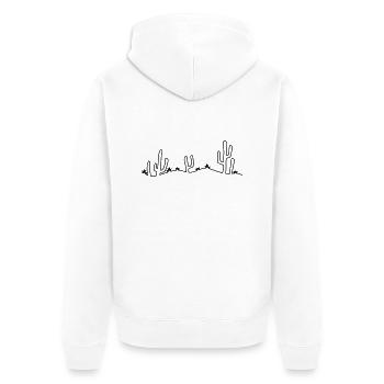 visage rire heureux désert doux mignon petit cactu - Veste à capuche bio Premium Unisexe - blanc - Dos - Thijin (182cm)