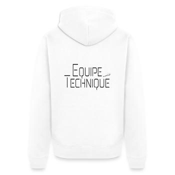 Equipe Technique (Local Crew, Staff, Team) T shirt - Veste à capuche bio Premium Unisexe - blanc - Dos - Thijin (182cm)