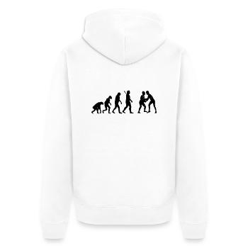Ringen - Unisex Premium Bio Zip Hoodie - Weiß - Hinten - Thijin (182cm)