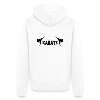 karate - Unisex Premium Bio Zip Hoodie - Weiß - Hinten - Thijin (182cm)