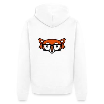 Geek Fuchs Kopf - Unisex Premium Bio Zip Hoodie - Weiß - Hinten - Thijin (182cm)