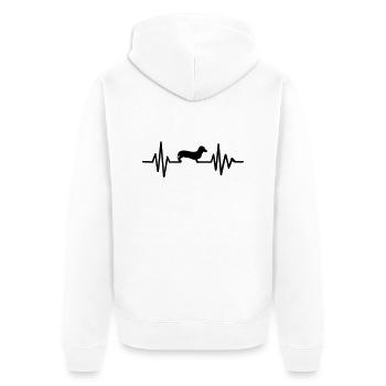 Dachshund - Unisex Premium Organic Zip Hoodie - white - Back - Thijin (182cm)