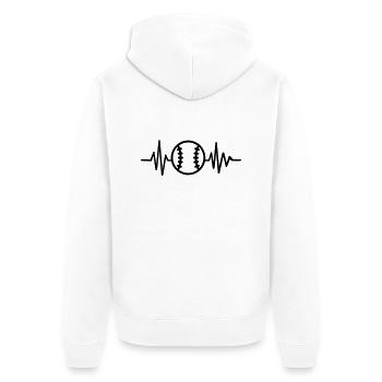 Baseball - Unisex Premium Bio Zip Hoodie - Weiß - Hinten - Thijin (182cm)