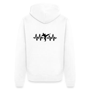 kampfsport - Unisex Premium Bio Zip Hoodie - Weiß - Hinten - Thijin (182cm)