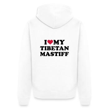 Tibetan Mastiff - Veste à capuche bio Premium Unisexe - blanc - Dos - Thijin (182cm)