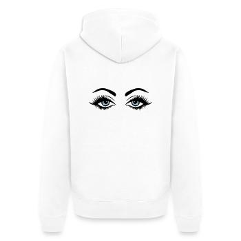 eyes design - Unisex Premium Bio Zip Hoodie - Weiß - Hinten - Thijin (182cm)