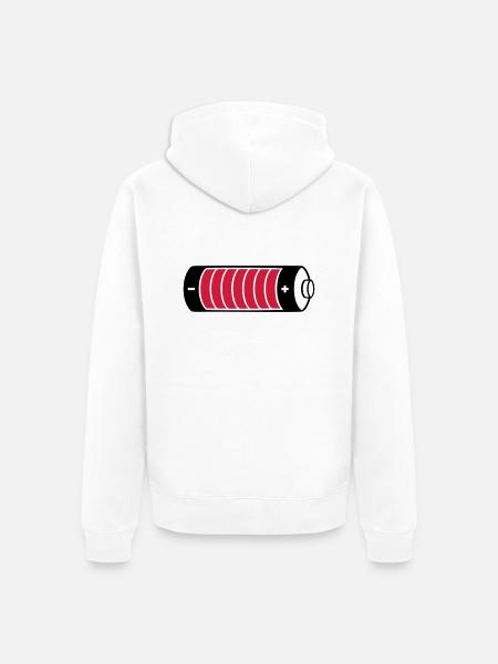 Charging bar battery clipart - Unisex Premium Organic Zip Hoodie - white