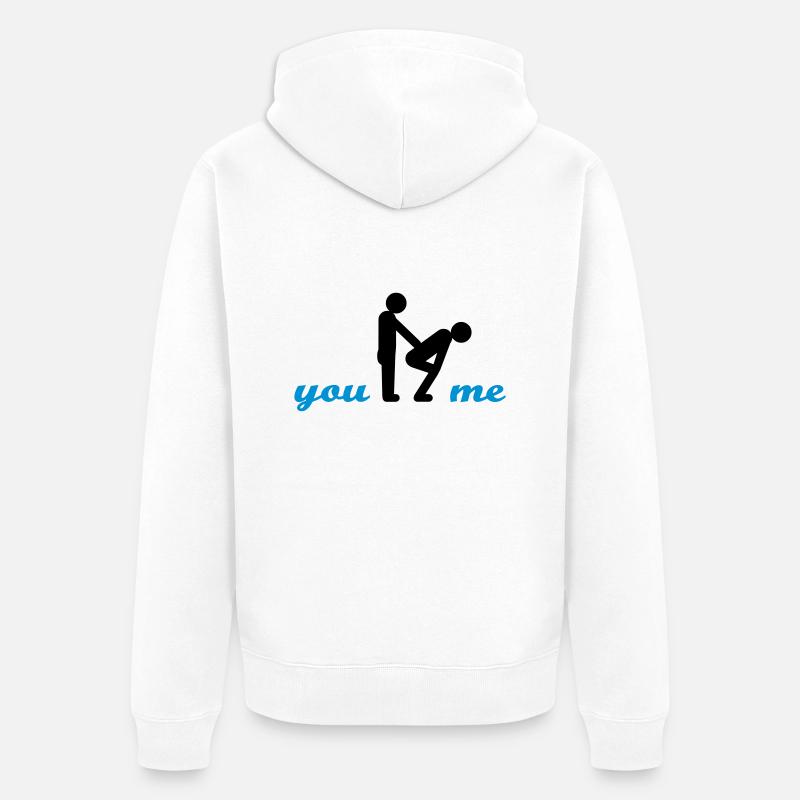 two guys (b) - Veste à capuche bio Premium Unisexe - blanc