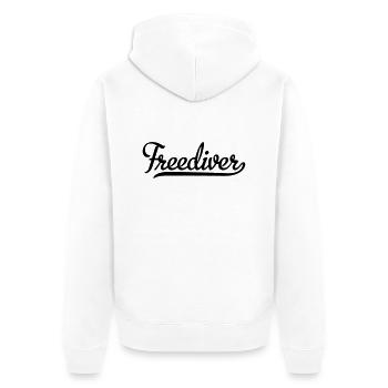 Freediver - Unisex Premium Organic Zip Hoodie - white - Back - Thijin (182cm)