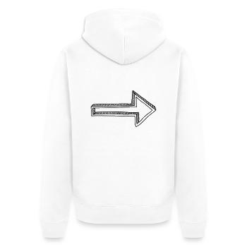 arrow - Unisex Premium Organic Zip Hoodie - white - Back - Thijin (182cm)