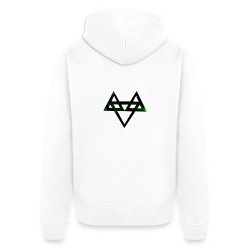 Neffex 3D Green - Unisex Premium Bio Zip Hoodie - Weiß - Hinten - Thijin (182cm)