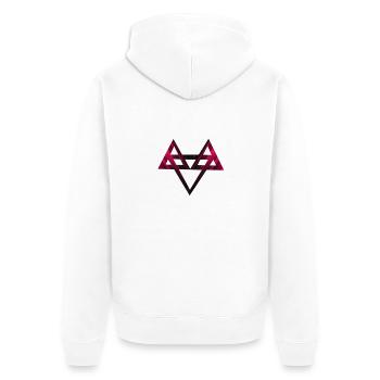 Neffex Logo 3D Red - Unisex Premium Bio Zip Hoodie - Weiß - Hinten - Thijin (182cm)