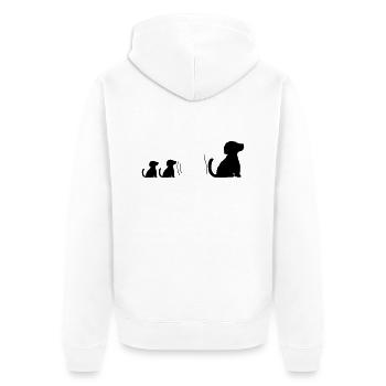Familie brave sitzende Hunde - Unisex Premium Bio Zip Hoodie - Weiß - Hinten - Thijin (182cm)