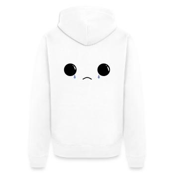 Cute sad face - Unisex Premium Bio Zip Hoodie - Weiß - Hinten - Thijin (182cm)